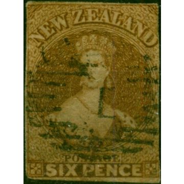 New Zealand 1857 6d Brown SG14 Good Used