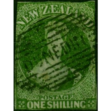 New Zealand 1862 1s Deep Green SG46 Ave Used 