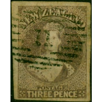 New Zealand 1863 3d Brown-Lilac SG40 Fine Used (2)