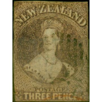 New Zealand 1863 3d Brown & Lilac SG40 Good Used (2)