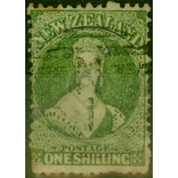 New Zealand 1864 1s Green SG124 Good Used (4)