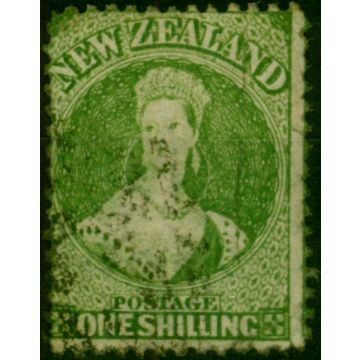 New Zealand 1864 1s Yellow-Green SG125 Good Used (3)