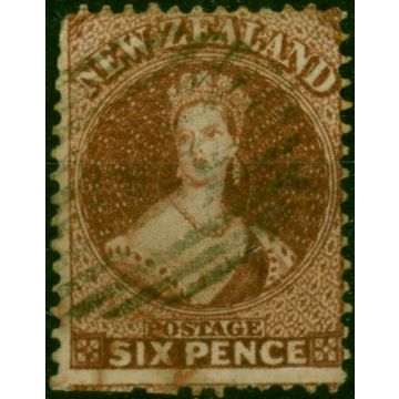 New Zealand 1864 6d Red-Brown SG108 Good Used