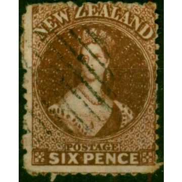 New Zealand 1864 6d Red-Brown SG122 Good Used