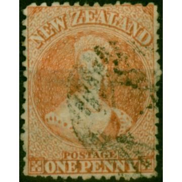 New Zealand 1866 1d Pale Orange-Vermilion SG114 Fine Used 
