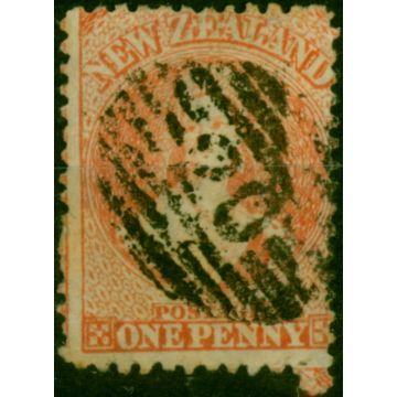 New Zealand 1866 1d Pale Orange-Vermilion SG114 Fine Used (2) 