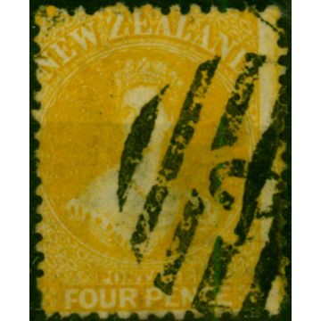 New Zealand 1866 4d Yellow SG120 Good Used