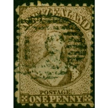 New Zealand 1871 1d Brown SG128 P.10 x 12.5 Fine Used 