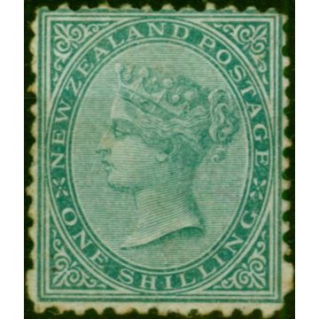 New Zealand 1874 1s Green SG157 P.12.5 Good MM