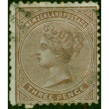 New Zealand 1874 3d Brown SG154 Good Used