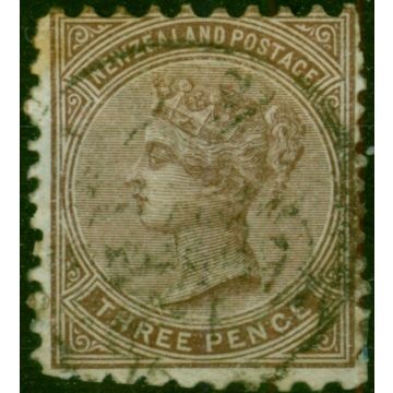 New Zealand 1874 3d Brown SG161 Good Used