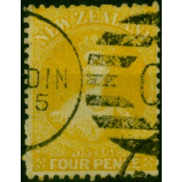 New Zealand 1886 4d Yellow SG120 Fine Used 
