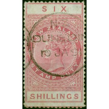 New Zealand 1886 6s Rose SGF27 Fine Used 