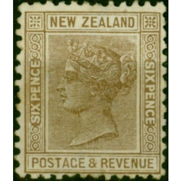 New Zealand 1888 6d Brown SG201 Fine Unused 