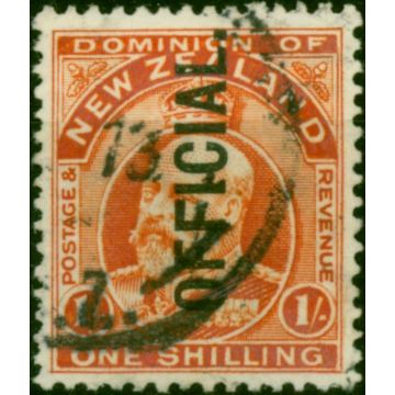 New Zealand 1910 1s Vermilion SG077 Fine Used