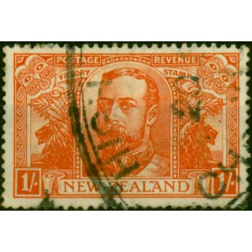 New Zealand 1920 1s Orange-Red SG458 Fine Used 