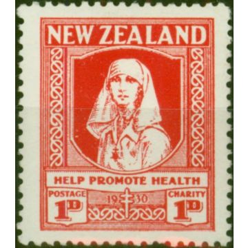 New Zealand 1930 1d + 1d Scarlet SG545 Fine & Fresh LMM 