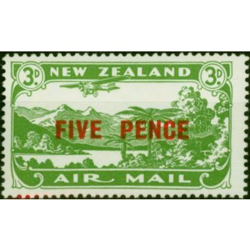New Zealand 1931 5d on 3d Green SG551 Fine LMM