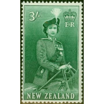New Zealand 1954 3s Bluish Green SG734 Very Fine MNH