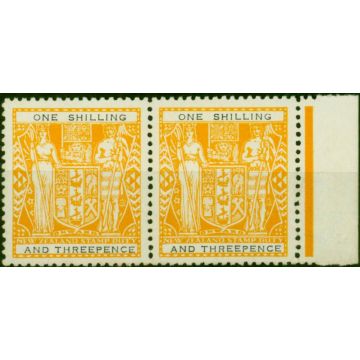 New Zealand 1955 1s3d Yellow & Black SGF192 Fine MNH Pair 