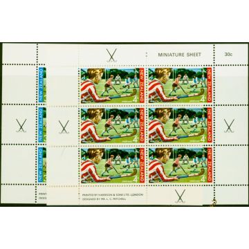 New Zealand 1971 Mini Sheet Health Stamp Hockey SGMS963 V.F MNH