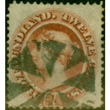 Newfoundland 1865 12c Red-Brown SG28 Good Used 