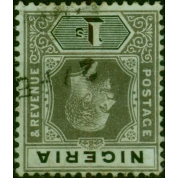 Nigeria 1917 1s Pale Olive Back SG8dw Wmk Inverted Good Used Rare 