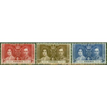 Nigeria 1937 Coronation Set of 3 SG46-48 Fine & Fresh MM 