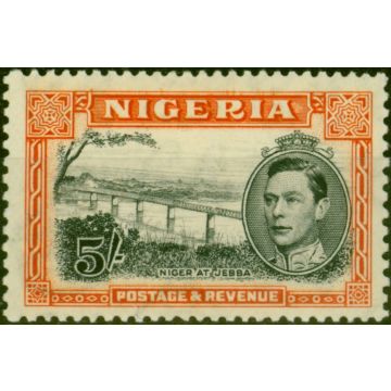 Nigeria 1938 5s Black & Orange SG59 P.13 x 11.5 Fine Mtd Mint