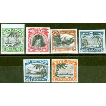 Niue 1932 set of 6 Imperf Proofs to 6d SG55-60 Fine MNH 