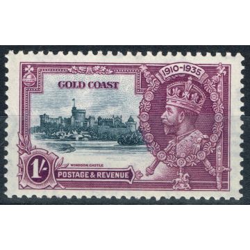 Gold Coast 1935 1s Slate & Purple SG116b Short Extra Flagstaff V.F MNH
