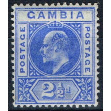 Gambia 1902 2 1/2d Ultramarine SG48a Dented Frame Fine Very Lightly Mtd Mint 