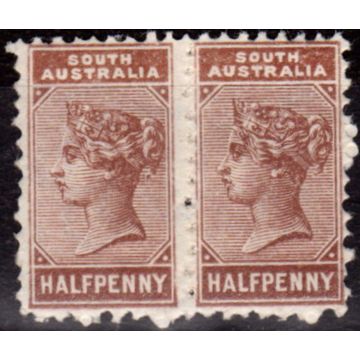 S. Australia 1893 1/2d Pale Brown SG188c P.15 x 12.5 Between Pair Fine Lightly Mtd Mint Rare