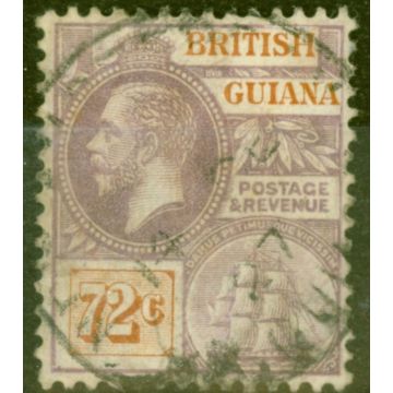 British Guiana 1923 72c Dull Purple & Orange-Brown SG281 Fine Used 
