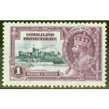 Somaliland 1935 1s Slate & Purple SG82L Kite & Horiz Log Fine Very Lightly Mtd