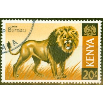 Kenya 1966 20s Lion SG35var LION Doubled Re-Entry Un-LIsted V.F.U 36