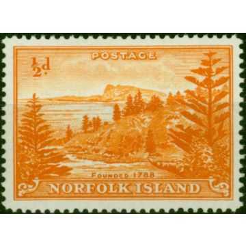 Norfolk Island 1956 1/2d Orange SG1a 'White Paper' Fine LMM 