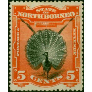 North Borneo 1894 5c Black & Vermilion SG72 Fine MM