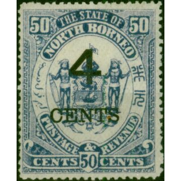 North Borneo 1899 4c on 50c Deep Slate-Purple SG119 Fine MM 