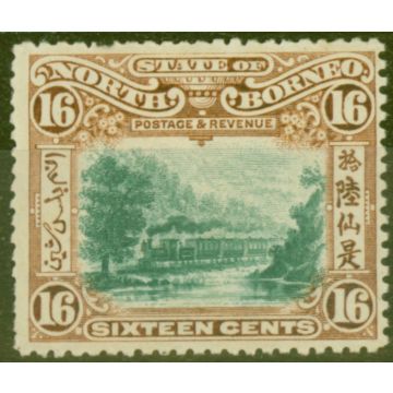 North Borneo 1902 16c Green & Chestnut SG107 Fine MM Stamp