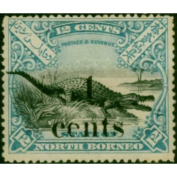 North Borneo 1904 4c on 12c Black & Dull Blue SG149 Fine MM 