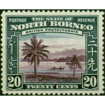 North Borneo 1939 20c Violet & Slate-Blue SG312 Fine & Fresh LMM 
