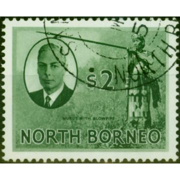 North Borneo 1950 $2 Grey-Green SG368 Fine Used