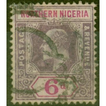 Northen Nigeria 1906 6d Dull Purple & Violet SG25a Chalk Paper Ave Used 