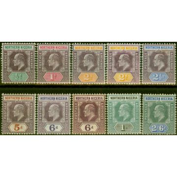 Northern Nigeria 1905-07 Extended Set of 10 SG20-27 Ordinary & Chalk Papers Fine MM CV £320