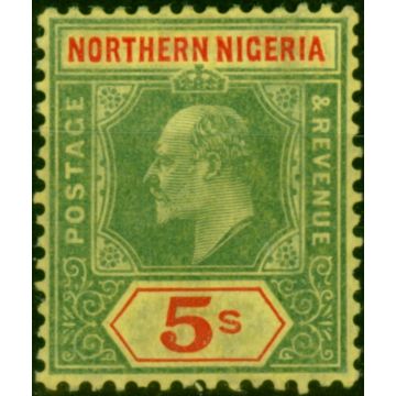 Northern Nigeria 1911 5s Green & Red-Yellow SG38 Fine MM