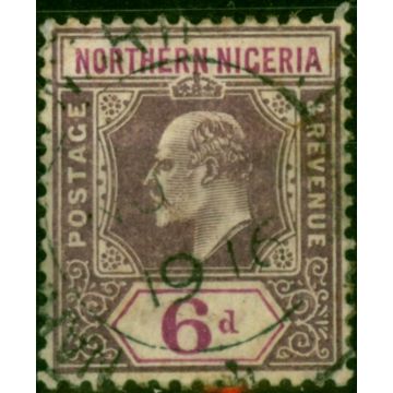 Northern Nigeria 1911 6d Dull & Bright Purple SG35a Good Used 