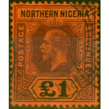Northern Nigeria 1912 £1 Purple & Black-Red SG52 Fine Used
