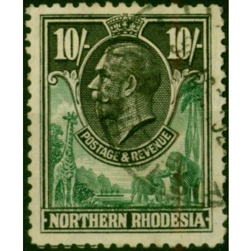 Northern Rhodesia 1925 10s Green & Black SG16 Fine Used
