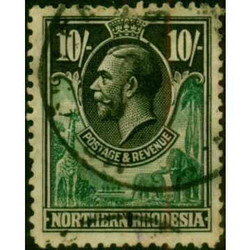 Northern Rhodesia 1925 10s Green & Black SG16 Good Used